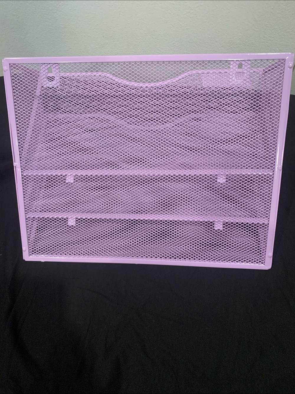 Lavender Metal Mesh 3-Tier File Sorter - Picture 2 of 4